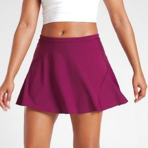 Athleta Match Point Skort Tennis Lined Skirt Violet Plum Size Medium Zip Pockets